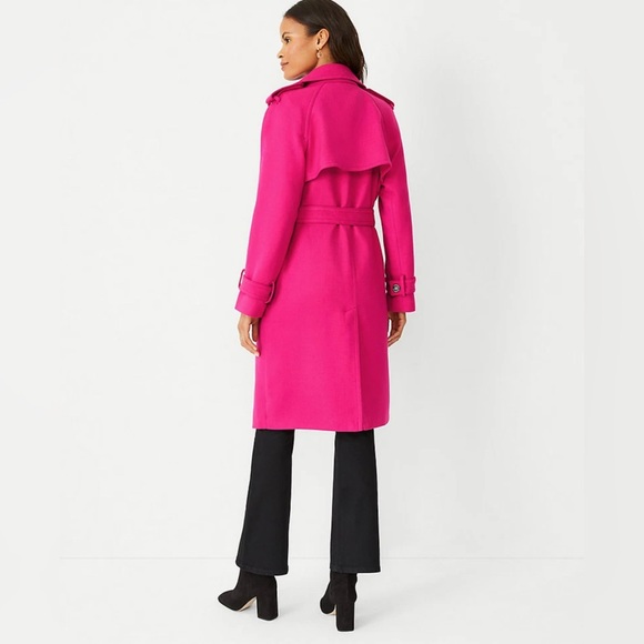 Ann Taylor women’s double breasted trenchcoat in razzle dazzle, petite small. 🩷 - Picture 5 of 13